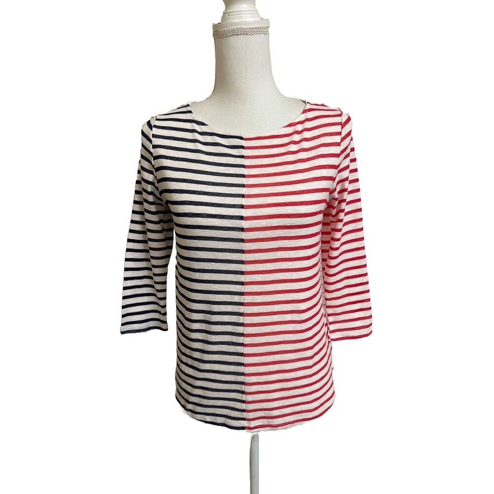 NWT Pure Good + Anthropologie Women's XS Striped Color Block Shirt NEW $68